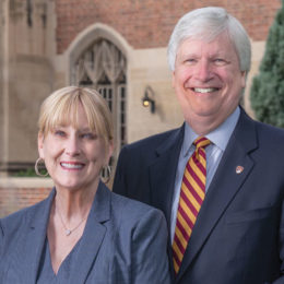 Former Trustee and board chair Doug Scrivner and his wife, Mary Scrivner, donated $14 million to the University in September. Photo: Wayne Armstrong